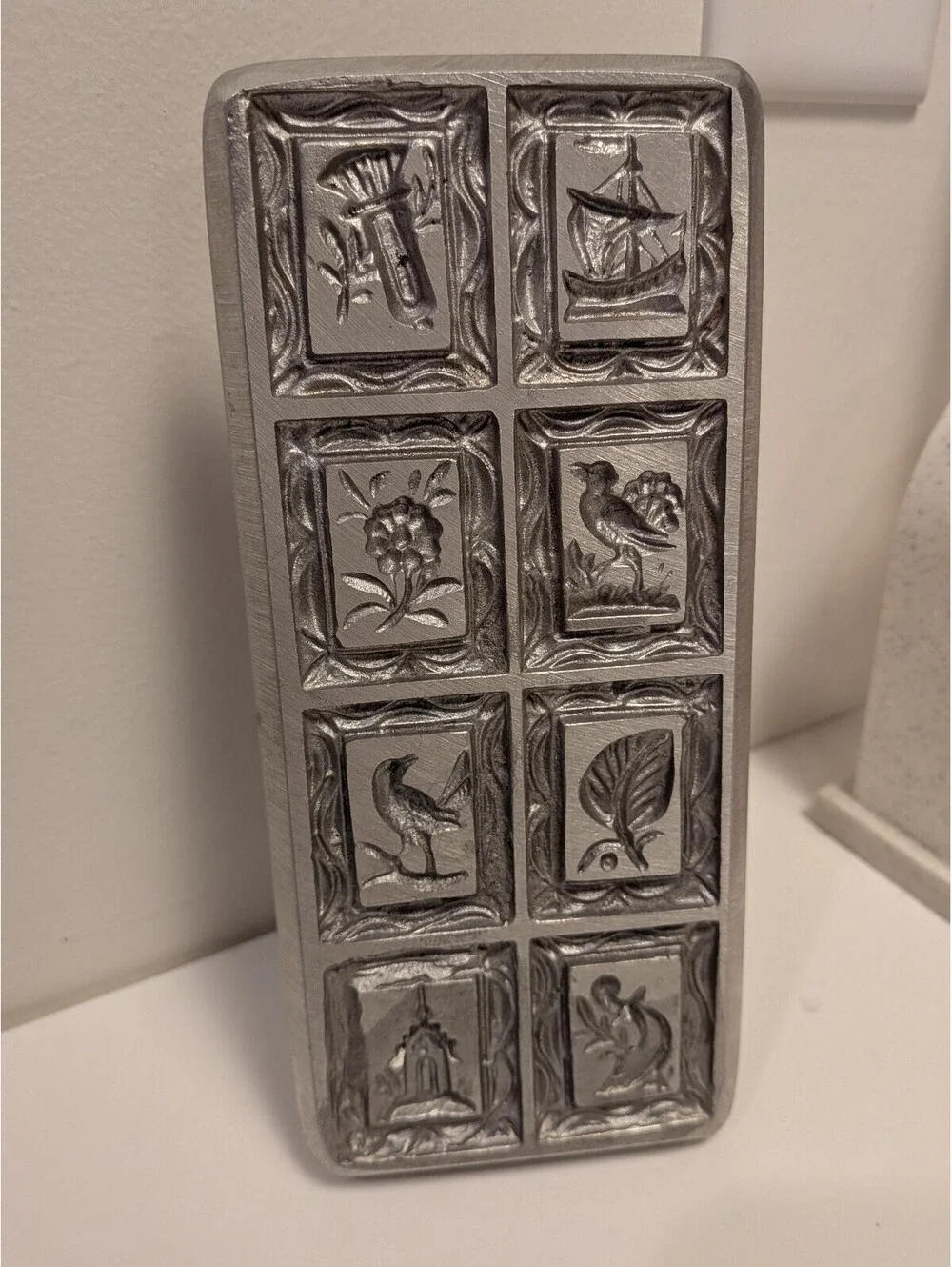 Antique Primitive Folk Ark Cookie Biscuit Chocolate Mold Handmade With Handle